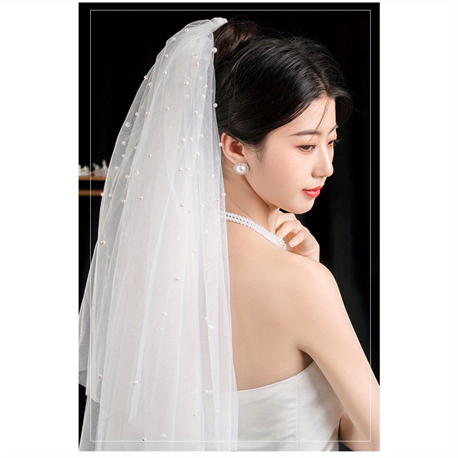 Flowing Double Layer Wedding Veil Classic Bridal Headpiece