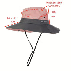 Wide Brim Mesh Boonie Hat UV Protection Fishing Hiking Beach Hat