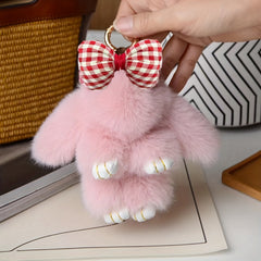 Soft Rabbit Fur Keychain Fluffy Rex Bunny Keychain Decoration
