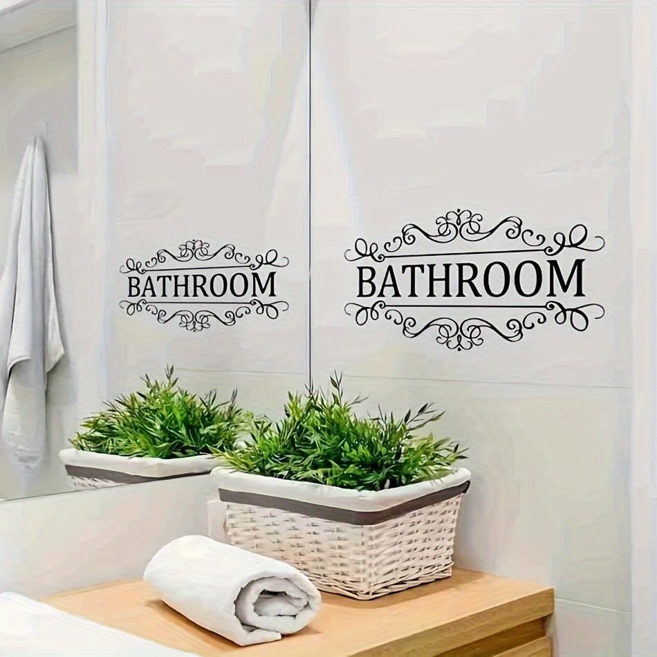 English Bathroom Wall Sticker Toilet Decoration Door Sticker
