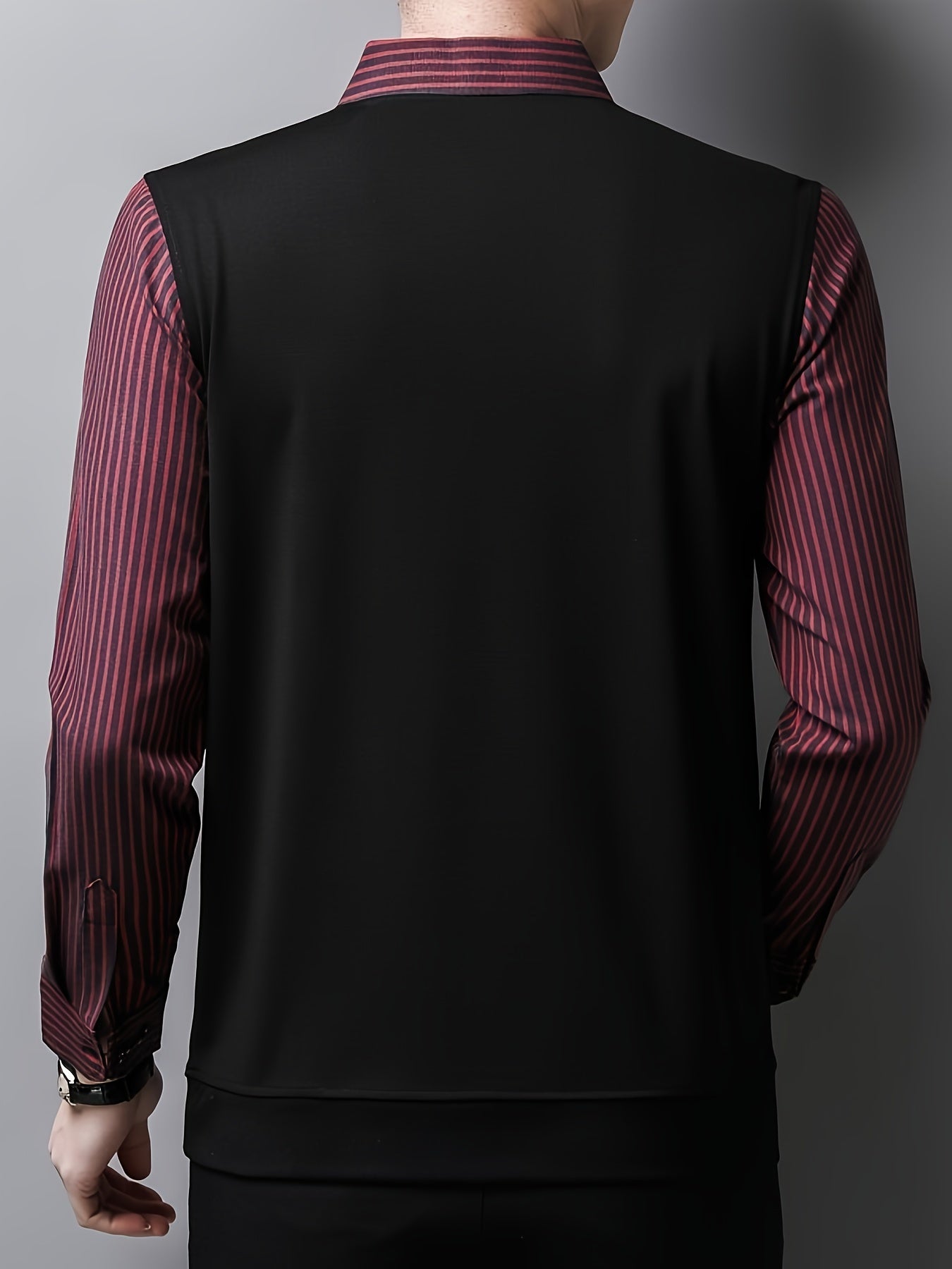 Men's Button Stripe Long Sleeve Shirt For Winter Fall