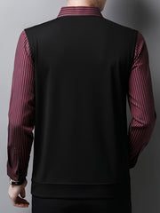 Men's Button Stripe Long Sleeve Shirt For Winter Fall