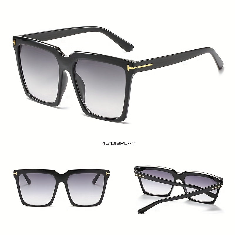 Oversized Square Sunglasses Casual Gradient UV400