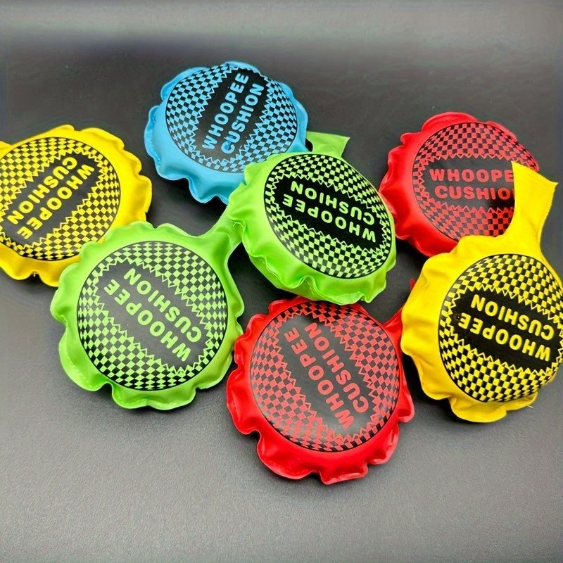 4pcs Mini Fart Sound Cushions in Vibrant Colors with WHOOPEE CUSHION