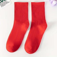 5 Pairs Comfy & Breathable Mid Tube Socks Women's Stockings