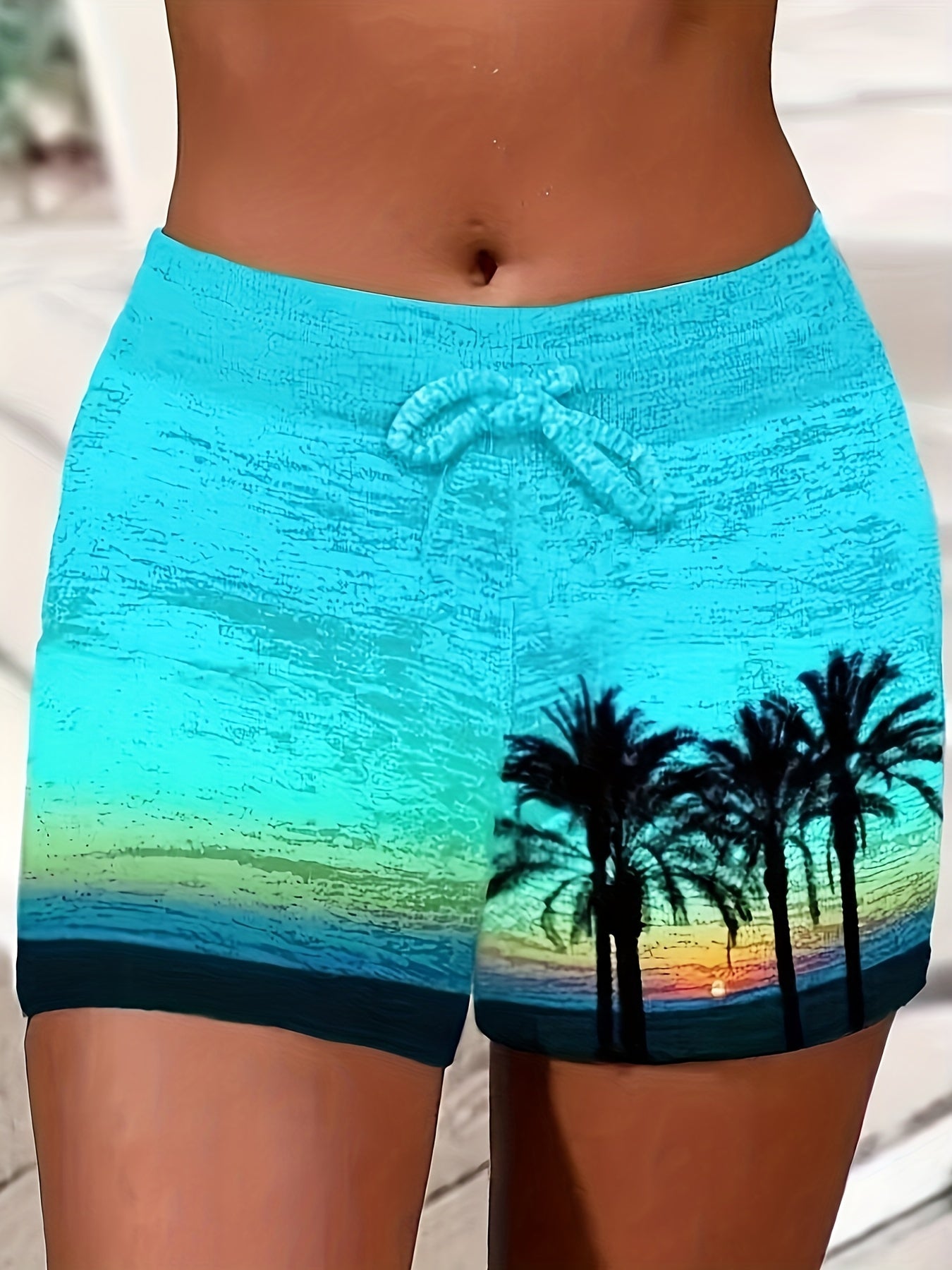 Beach Print Ombre High Rise Skinny Yoga Leggings