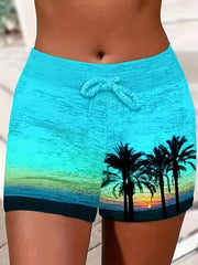 Beach Print Ombre High Rise Skinny Yoga Leggings