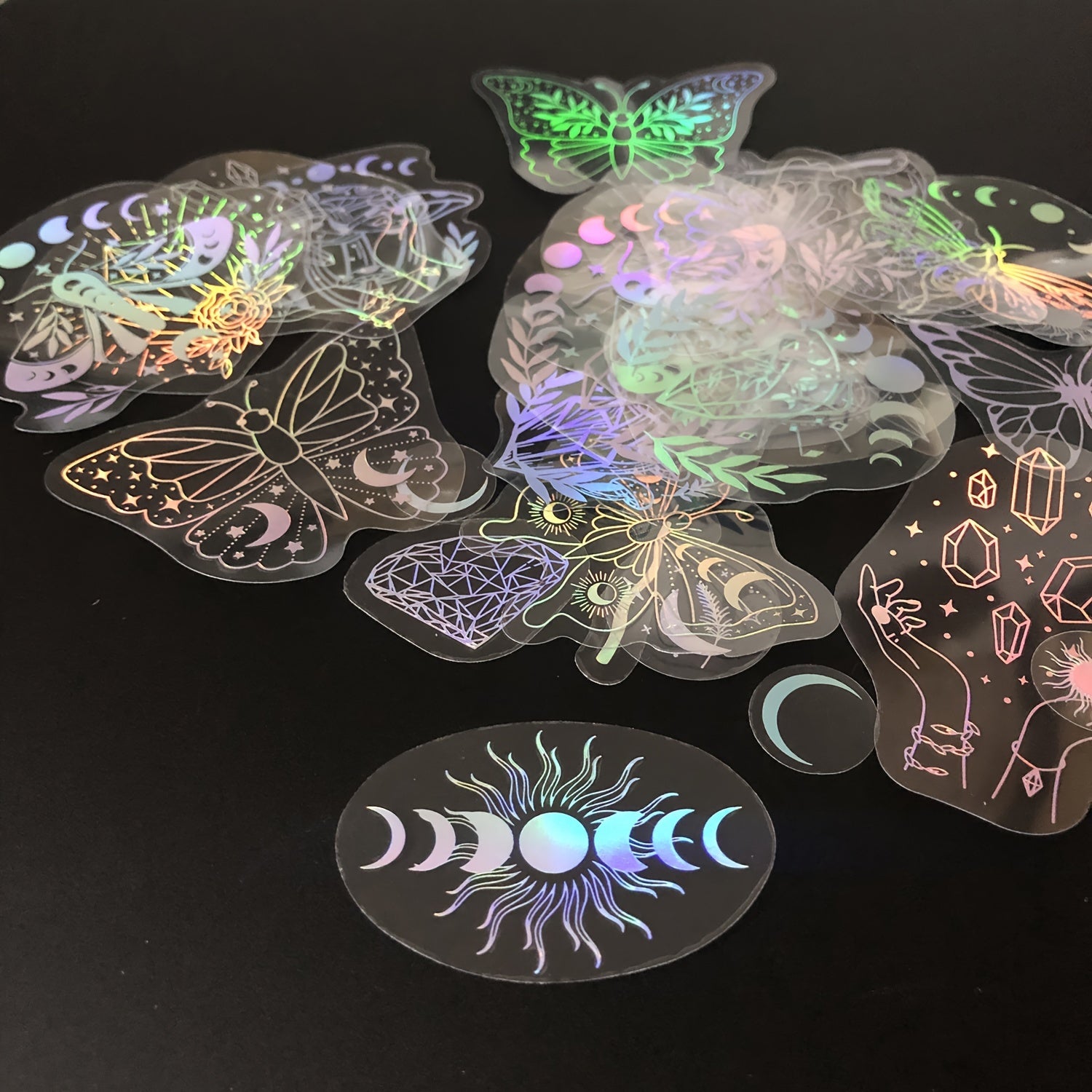 80Pcs Glitter Butterfly Moon Waterproof Stickers