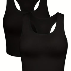 2-Pack Racerback Tank Tops Sleeveless Summer Top