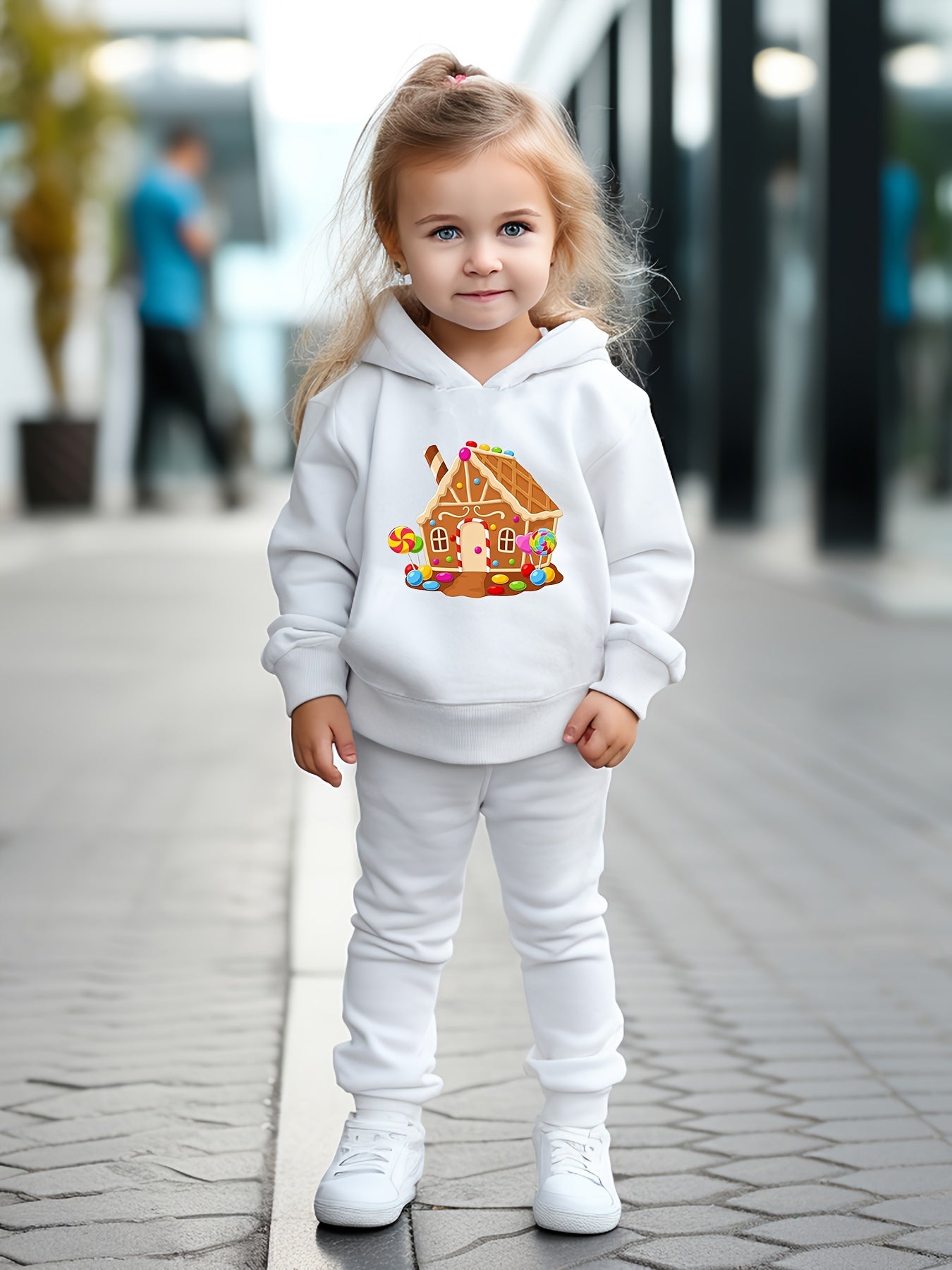 OERYUI Kids 2pcs Cake House Print Activewear Set for Spring Fall