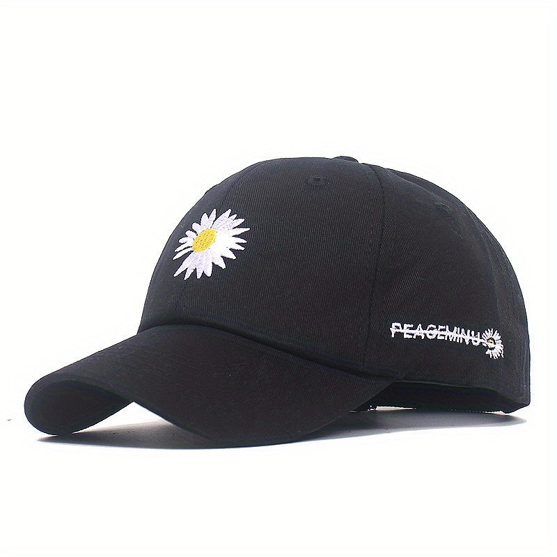 Summer Flower Embroidered Baseball Cap Unisex Sunhat Outdoor Hip Hop Hat