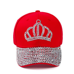 Crown Rhinestone Baseball Cap Ladies Snapback Denim Hat Valentines