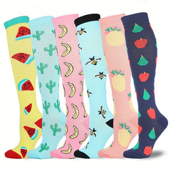 6 Pairs Men's Compression Sport Socks Sweat Absorbing Breathable Socks