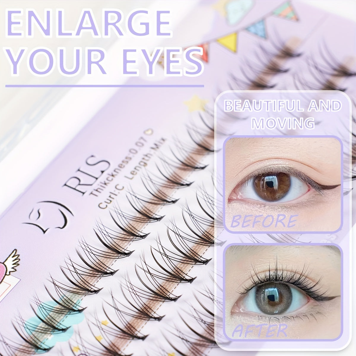 9-11mm Cluster Lashes Simulated Curling Self Grafted Individual Fairy Lashes