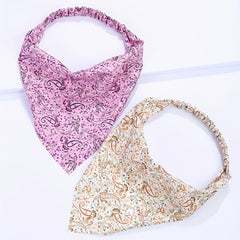 4pcs Paisley Print Head Scarf Triangle Bandanas Hairband Headwrap