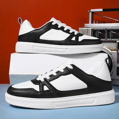 Men's Lace-Up PU Leather Skate Shoes Good Traction Breathable