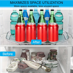 Refrigerator Lazy Susan Organizer - Condiment Storage Rack
