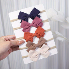 5pcs Baby Girls Bowknot Headband Hairband Princess Hair Accessories