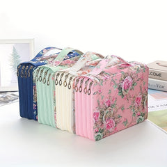 Canvas Shockproof Pencil Bag with Double Zipper