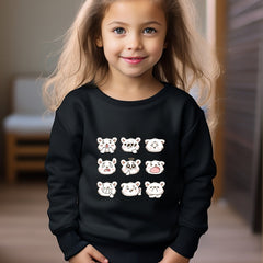 Cute Cartoon Bear Graphic Sweatshirt for Kids - Christmas Gift