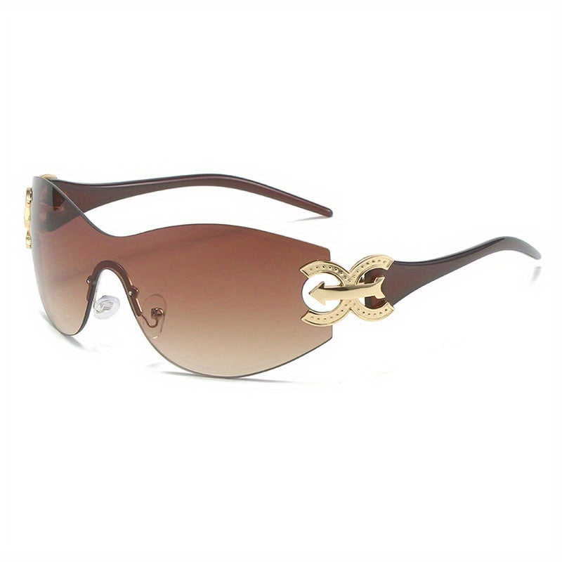 Y2K Wrap Around Sunglasses UV400 Gradient Sun Shades