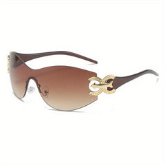 Y2K Wrap Around Sunglasses UV400 Gradient Sun Shades