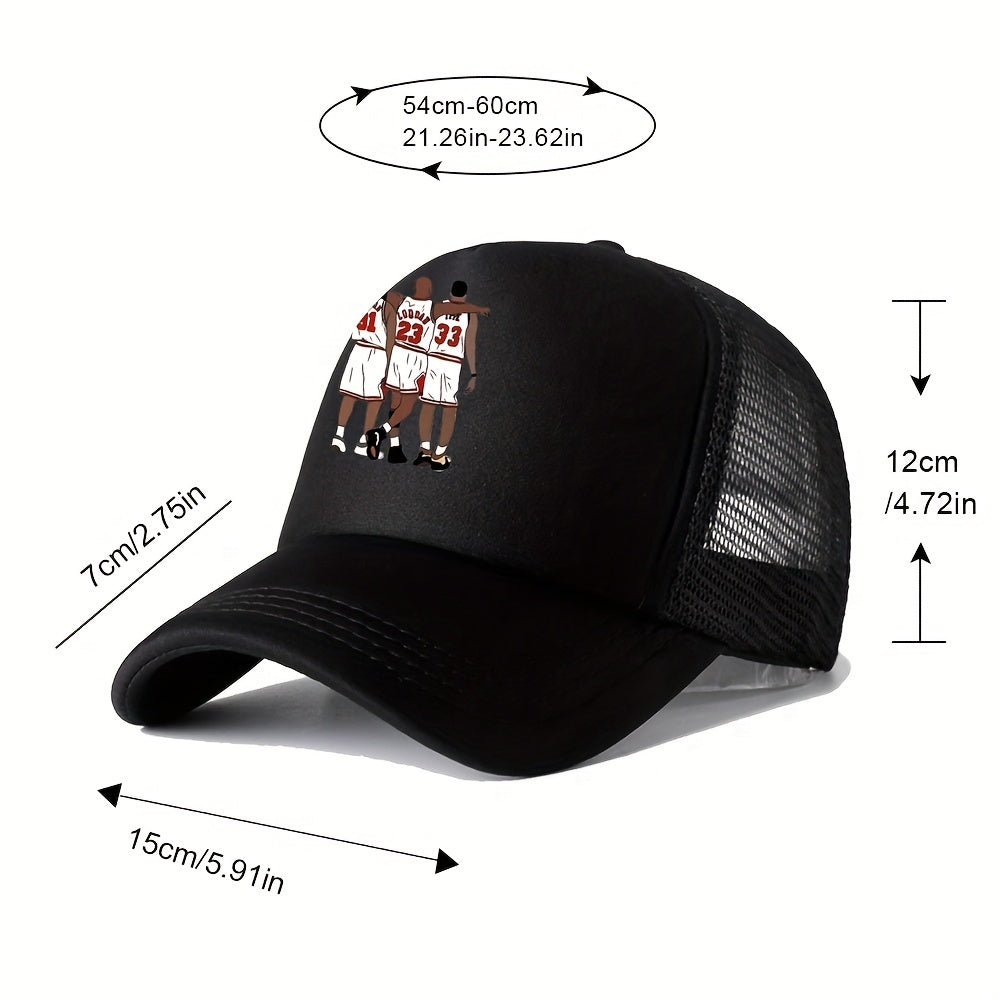Unisex Mesh Sunshade Breathable Baseball Cap with Stars Embroidery