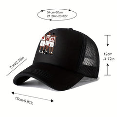 Unisex Mesh Sunshade Breathable Baseball Cap with Stars Embroidery