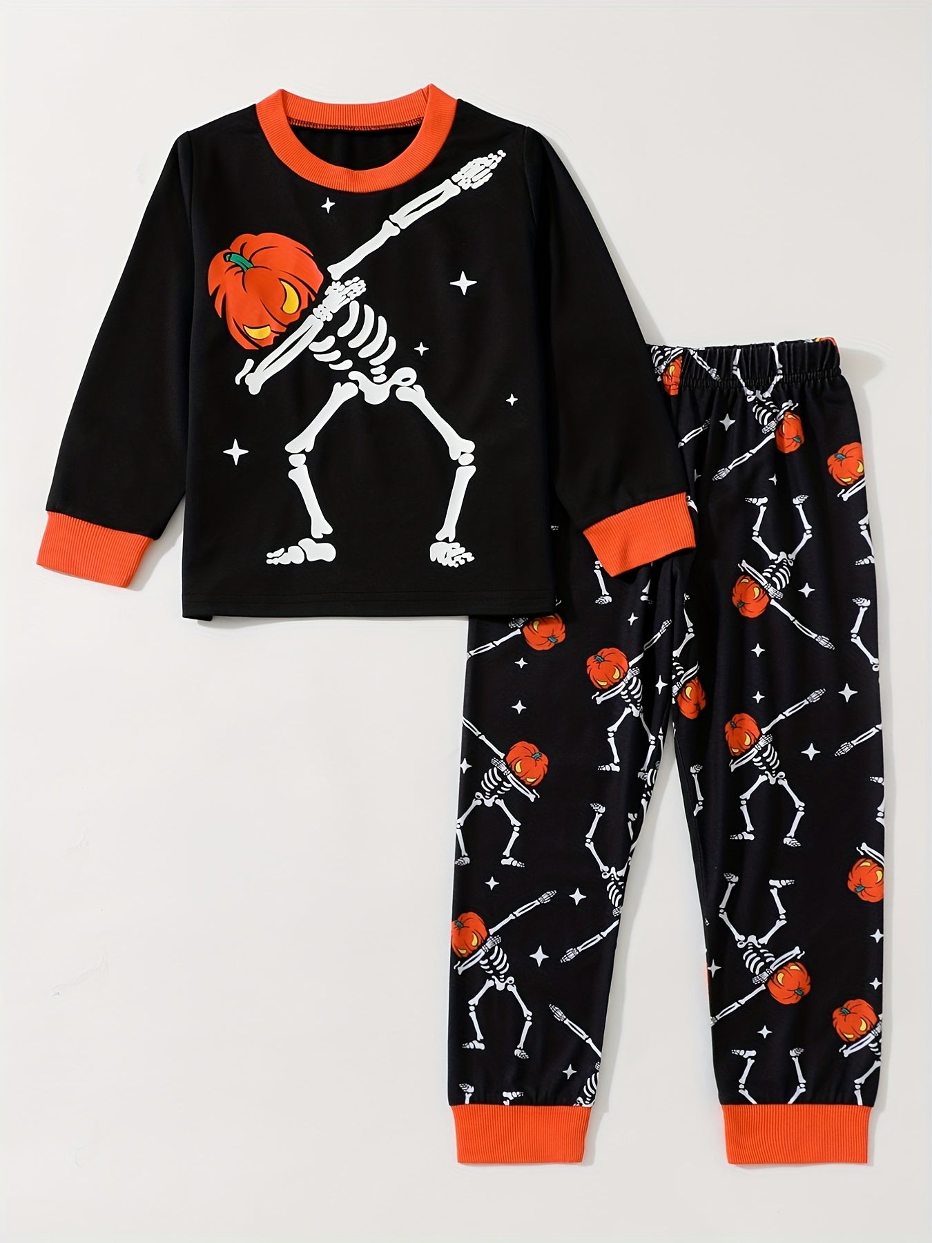 Boy's Halloween Outfit 2pcs Long Sleeve Top & Pants Set
