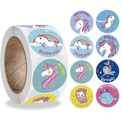 500pcs Cartoon Animal Unicorn Reward Sticker Teacher Encouragement Stationery