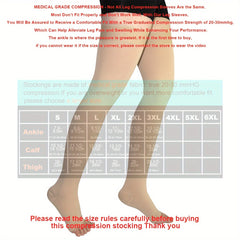 Women's Open Toe Thigh High Compression Stockings 20-30 mmHg