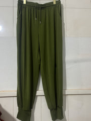 2 Piece Casual Outfit: Solid Top & Drawstring Pants Set