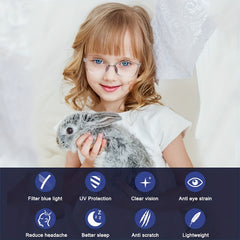 Light Blocking TR90 Frame Glasses UV Protection for Girls