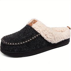 Women's Plush Felt Sherpa Slippers Slip On Plush Lined Shoes