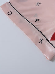 Nightdress Women's Plus Satin Heart & Letter Print Sleep Dress