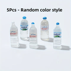 5pcs Mini Water Bottle Set Resin Material 1:12 Doll House Halloween Christ