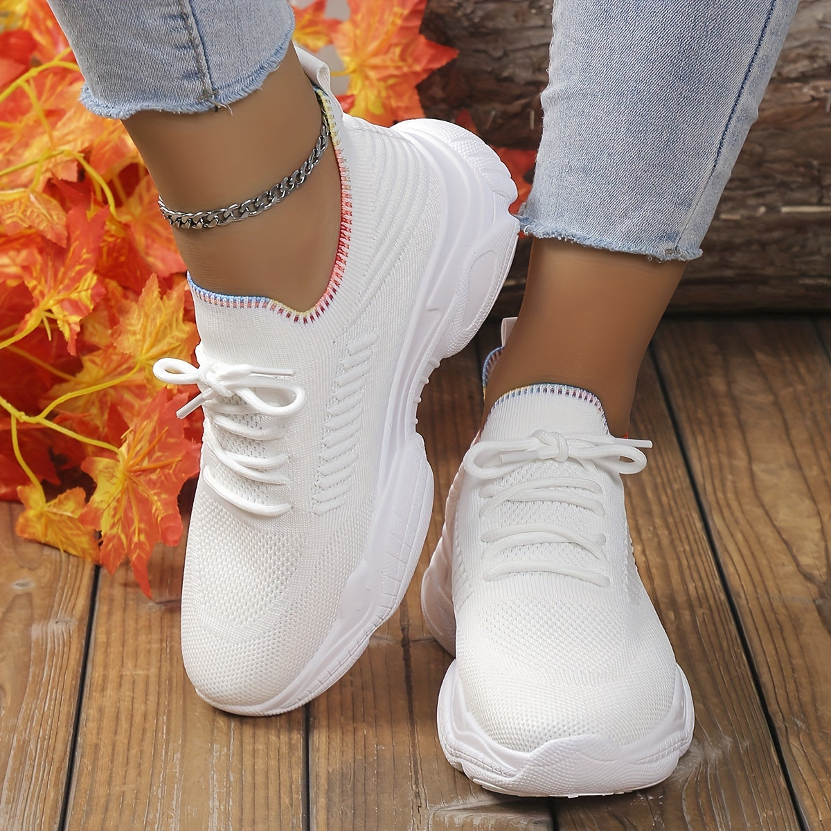 Women's Chunky Sneakers Casual Lace Up Platform Sports Shoes