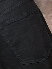 Slim Fit Embroidery Bird Ripped Jeans Men's Casual Medium Stretch Denim Pants