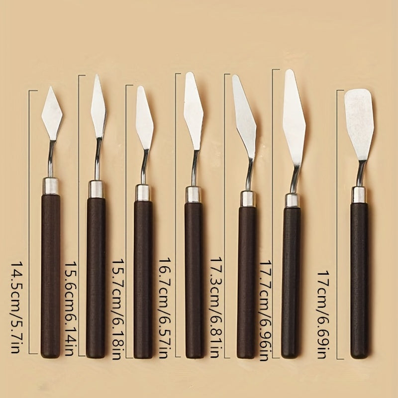 Stainless Steel Painting Scraper Art Spatula with Wooden Handle