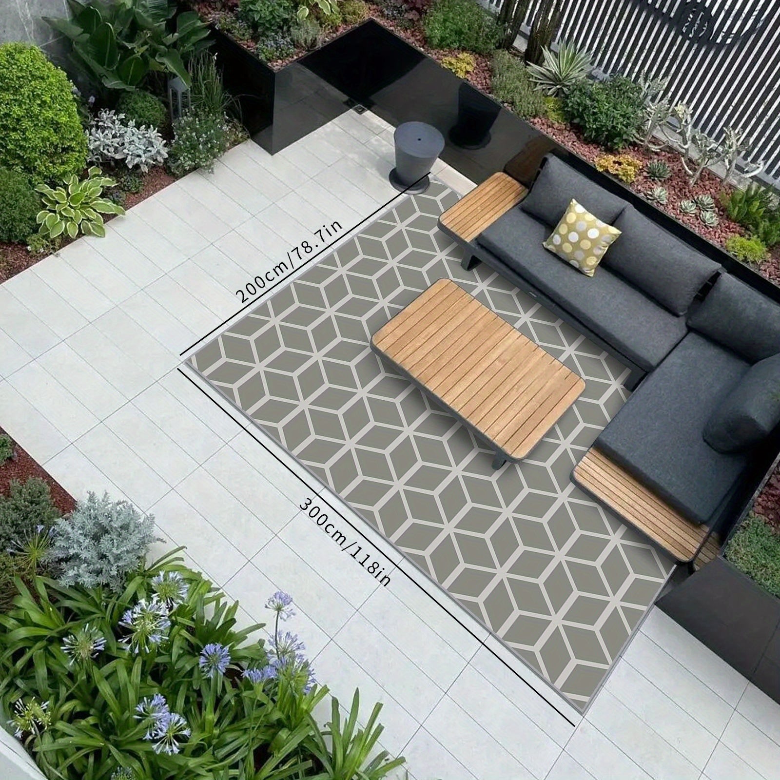Non-slip Outdoor Area Rug Waterproof Patio Clearance Machine Washable