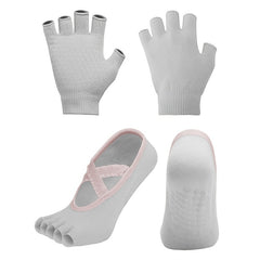 Fitness Gloves & Toeless Yoga Socks Set - Improve Performance