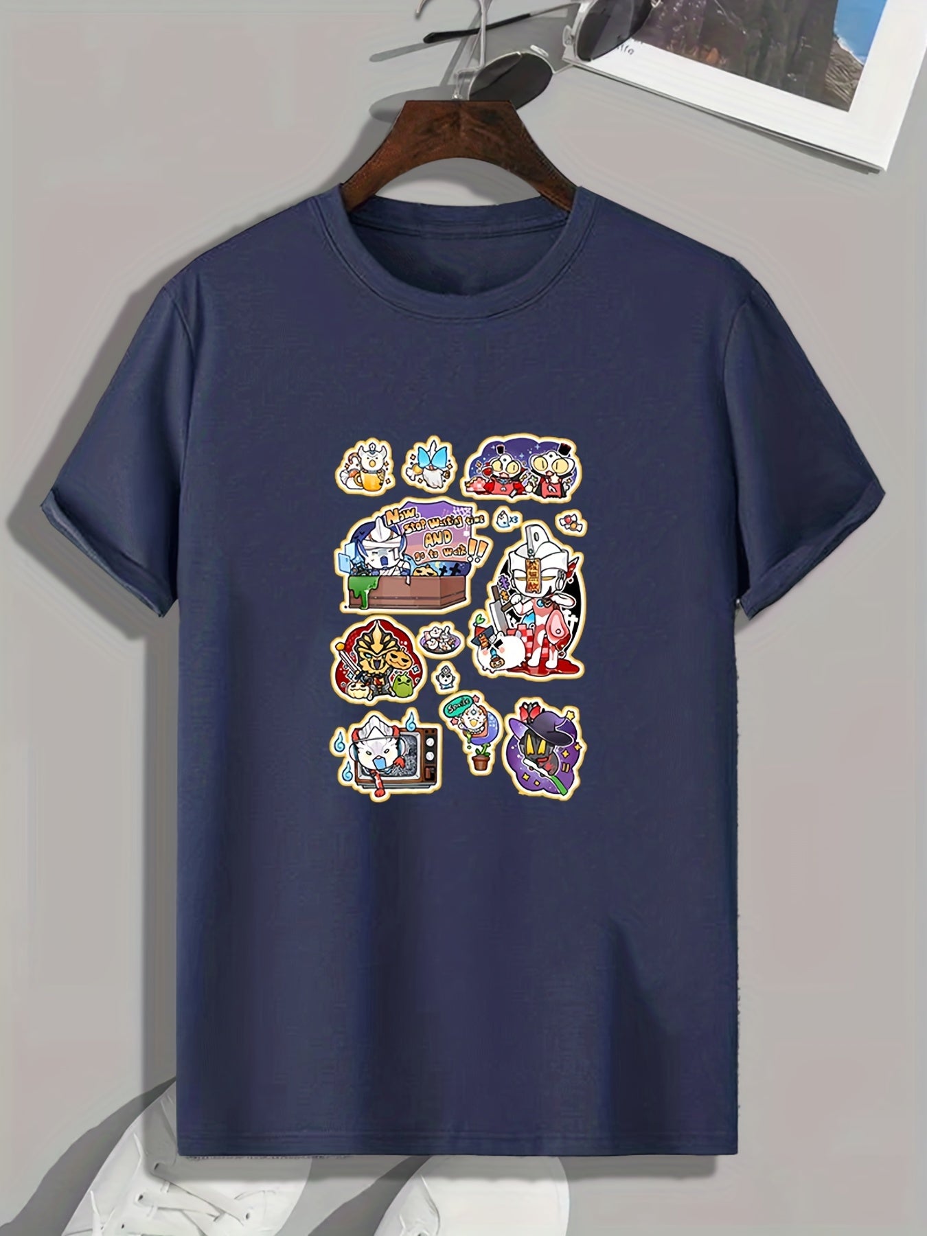 Men's Doodle Pattern T-shirt for Halloween