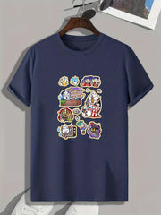 Men's Doodle Pattern T-shirt for Halloween