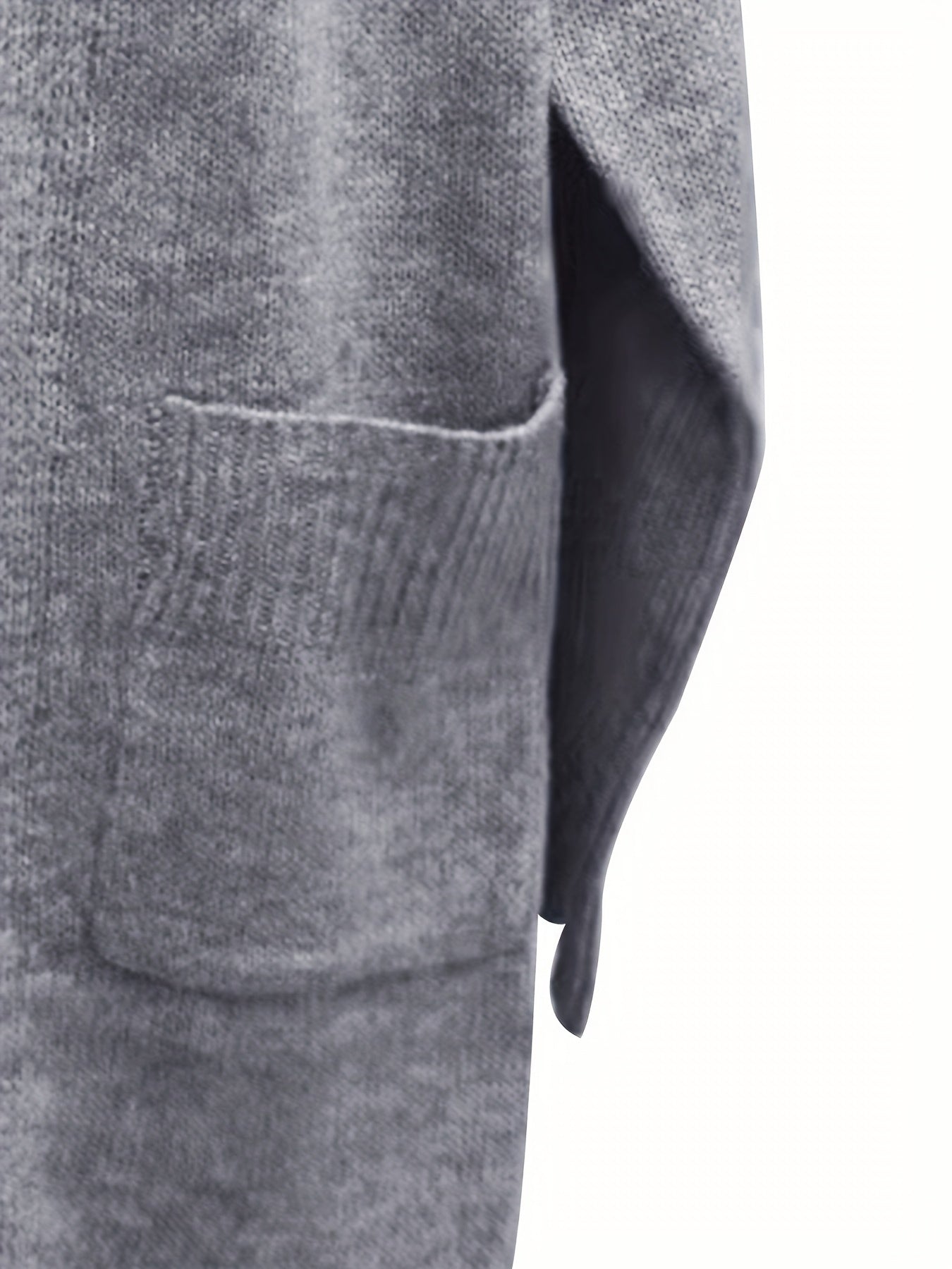 Retro Cardigan Open Front Long Sleeve High Stretch With Pockets