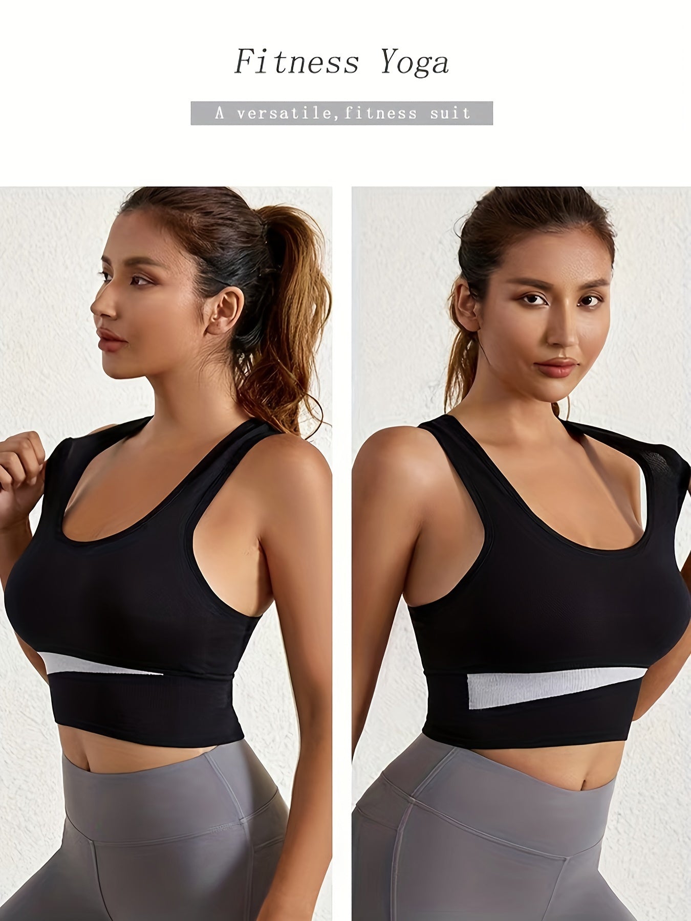 Colorblock Wireless Sports Bra for Running Workout