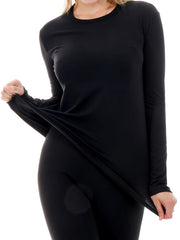 Women's Thermal Underwear Set Long Sleeve Crew Neck Tops & Pants