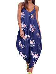 Floral Print Cami Harem Pants Jumpsuit