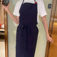 Linen Apron With Pockets Halter Bib Overalls
