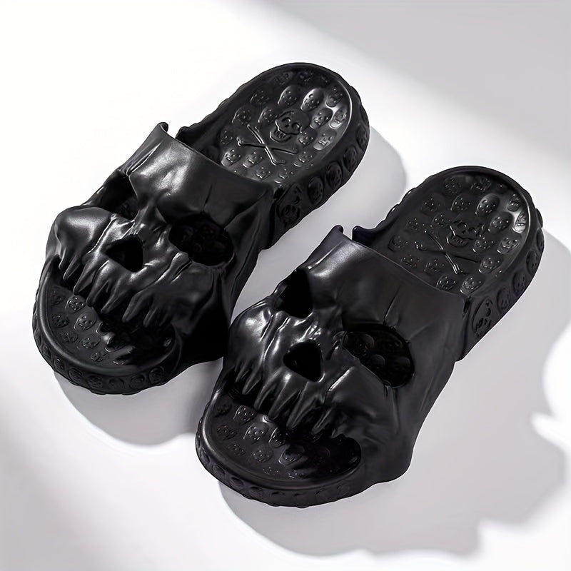 Men's Skull Slides Non Slip Comfortable Quick Dry Indoor Outdoor Summer