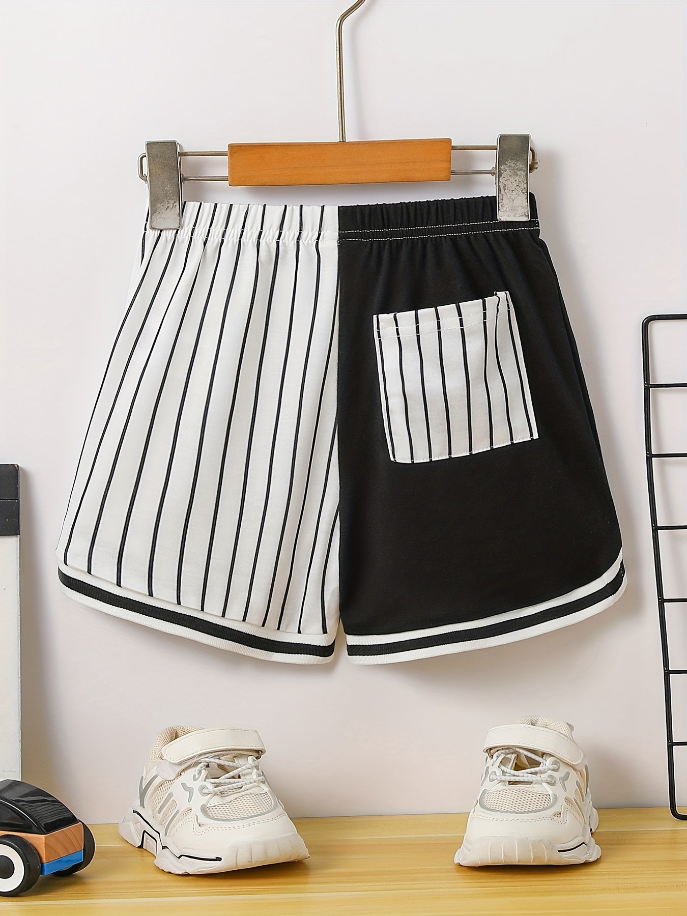 Boys Striped Shorts Elastic Waist Casual Summer Wear